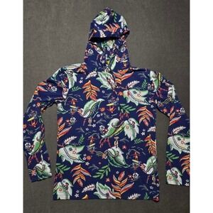 Polo Ralph Lauren‎ Hawaiian Print Hooded Long Sleeve Shirt Mens AOP Small